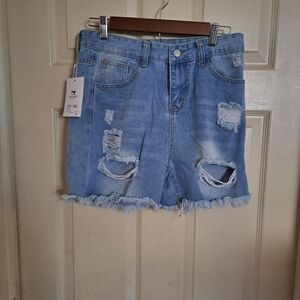 Xinling distress Jean Shorts